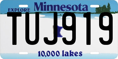 MN license plate TUJ919