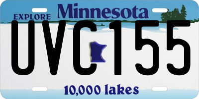 MN license plate UVC155