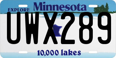 MN license plate UWX289