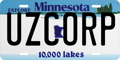 MN license plate UZCORP