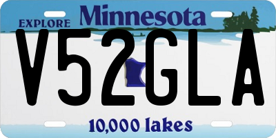 MN license plate V52GLA