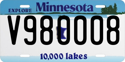 MN license plate V980008