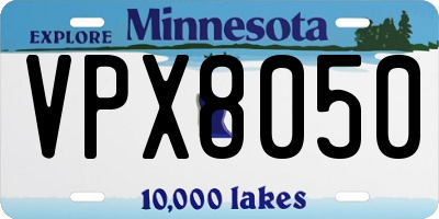 MN license plate VPX8050