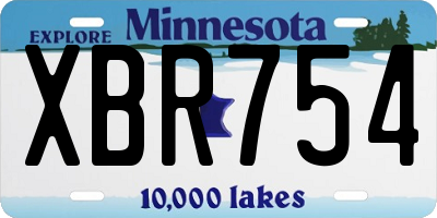 MN license plate XBR754