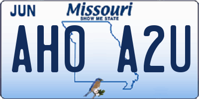 MO license plate AH0A2U