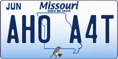 MO license plate AH0A4T