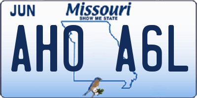 MO license plate AH0A6L