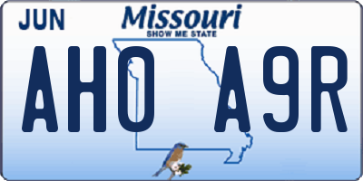 MO license plate AH0A9R