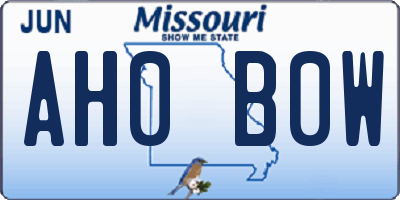 MO license plate AH0B0W
