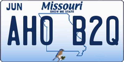 MO license plate AH0B2Q