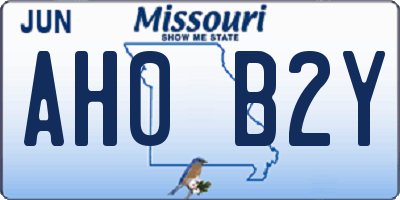 MO license plate AH0B2Y