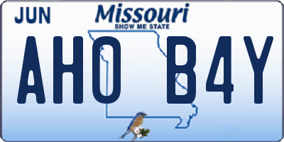 MO license plate AH0B4Y