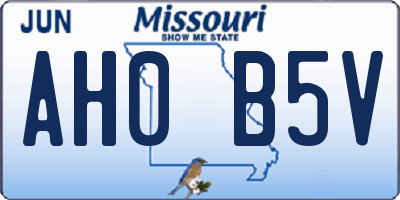 MO license plate AH0B5V