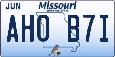 MO license plate AH0B7I