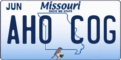 MO license plate AH0C0G
