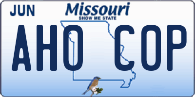 MO license plate AH0C0P