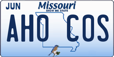 MO license plate AH0C0S