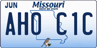 MO license plate AH0C1C