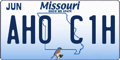 MO license plate AH0C1H