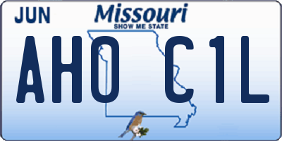 MO license plate AH0C1L