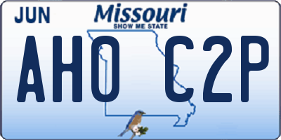 MO license plate AH0C2P