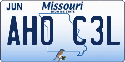 MO license plate AH0C3L