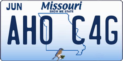 MO license plate AH0C4G