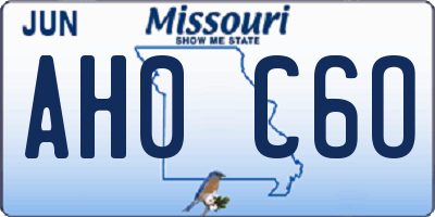 MO license plate AH0C6O