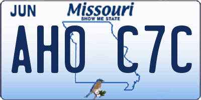 MO license plate AH0C7C