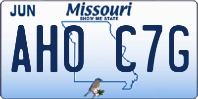 MO license plate AH0C7G