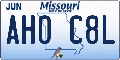 MO license plate AH0C8L