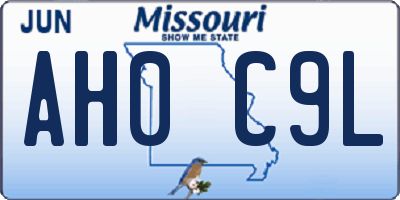 MO license plate AH0C9L