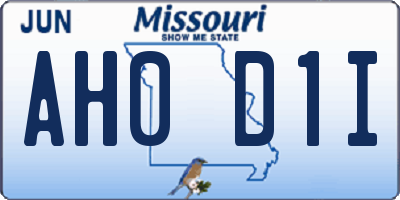 MO license plate AH0D1I