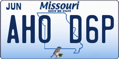 MO license plate AH0D6P