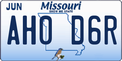 MO license plate AH0D6R