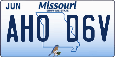 MO license plate AH0D6V