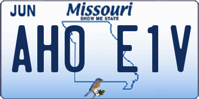 MO license plate AH0E1V