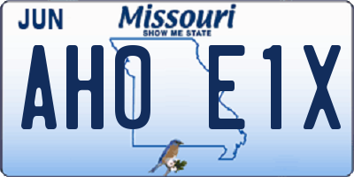MO license plate AH0E1X