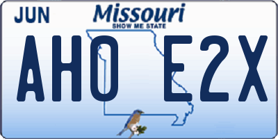 MO license plate AH0E2X