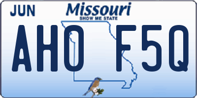 MO license plate AH0F5Q
