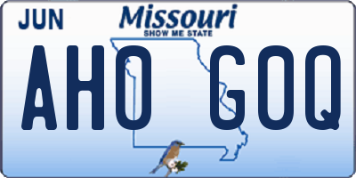 MO license plate AH0G0Q