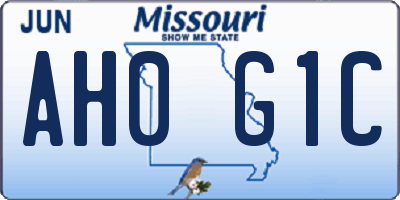 MO license plate AH0G1C