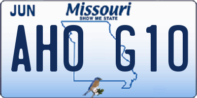 MO license plate AH0G1O