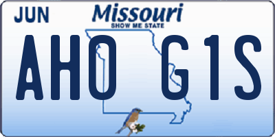 MO license plate AH0G1S