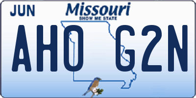 MO license plate AH0G2N