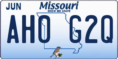 MO license plate AH0G2Q