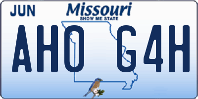 MO license plate AH0G4H