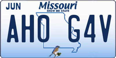 MO license plate AH0G4V