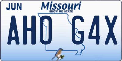 MO license plate AH0G4X