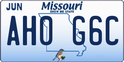 MO license plate AH0G6C
